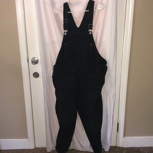 NWOT Old Navy Black 100% Cotton Overalls with Silver Hardware size 22